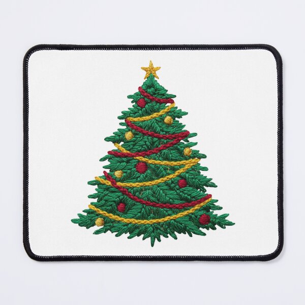 Item preview, Embroidered Christmas Tree Classic Holiday designed and sold by chattsuede.