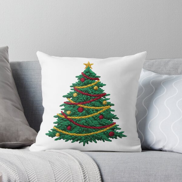 Item preview, Embroidered Christmas Tree Classic Holiday designed and sold by chattsuede.