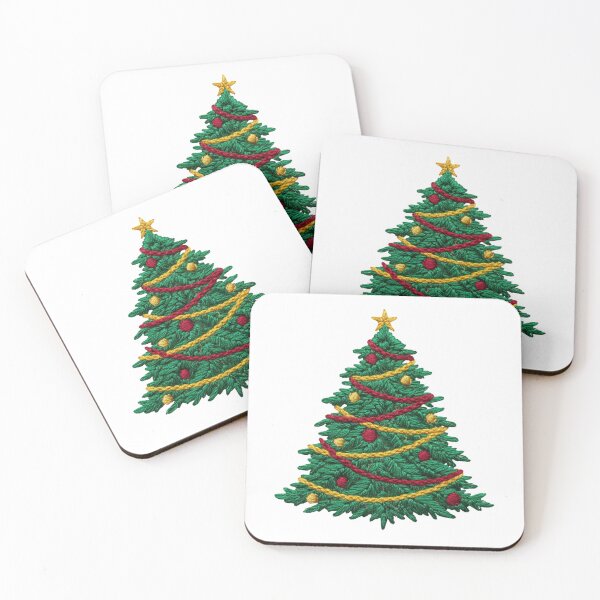 Item preview, Embroidered Christmas Tree Classic Holiday designed and sold by chattsuede.