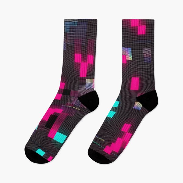 Item preview, Neon Pixel Glitch Pattern designed and sold by Kaleidoscope Print.