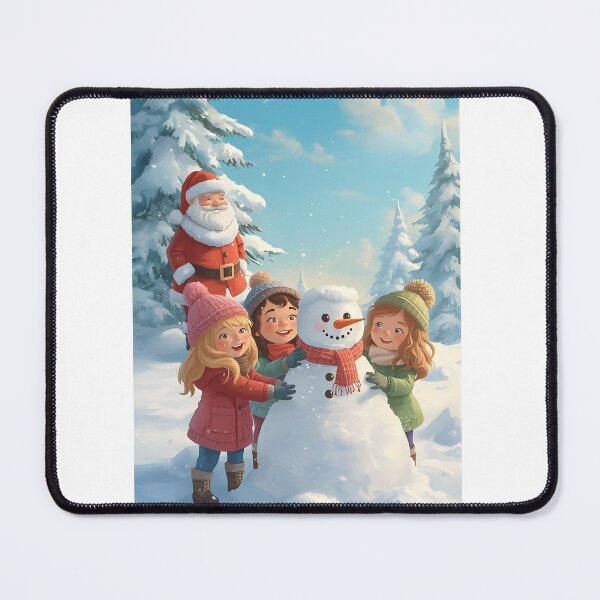 Item preview, Children Building Snowman Christmas Scene designed and sold by Valeree Store.