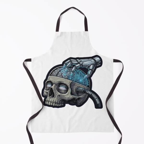 Item preview, Own Your Mind - AI Brain Upload Transhumanism Warning Skull T-Shirt designed and sold by MiracleDroplet.