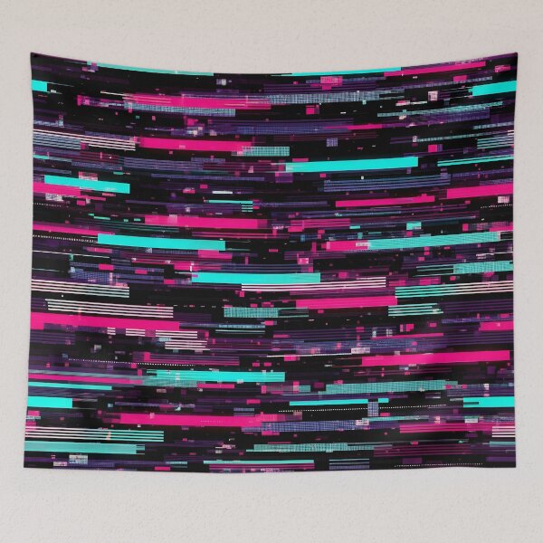 Item preview, Neon Data Stream Glitch designed and sold by Kaleidoscope Print.