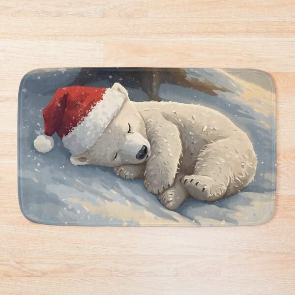 Item preview, Cute Polar Bear Cub Sleeping Christmas Art designed and sold by Valeree Store.