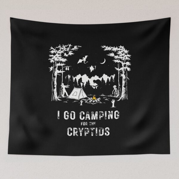 Item preview, Camping For The Cryptids Bigfoot Mothman Alien Sasquatch designed and sold by KristyCharleen.