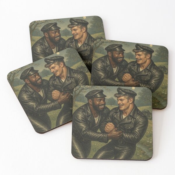 Item preview, 1940s Vintage Pointillism Meet Me In The Meadow Berlin Leder Brotherhood Leather Bar Pride Tom of Finland Tribute Graphic Design designed and sold by ItsAKinkThing.
