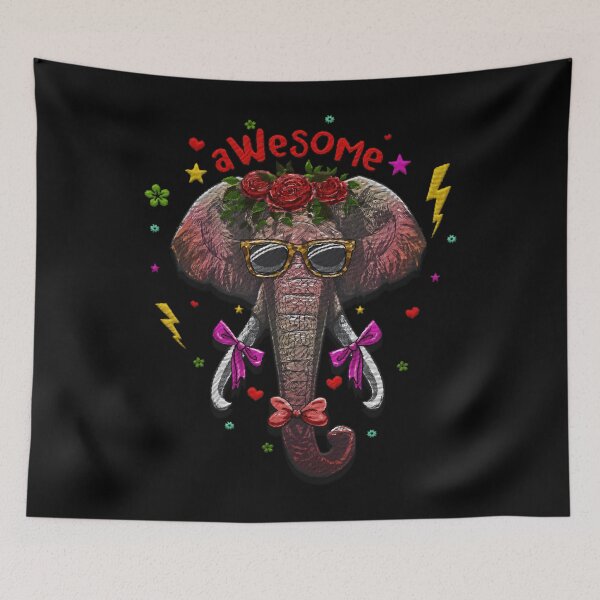 Item preview, Embroidery Patch Style Awesome Fancy Elephant Illustration designed and sold by kddeyihsg16.