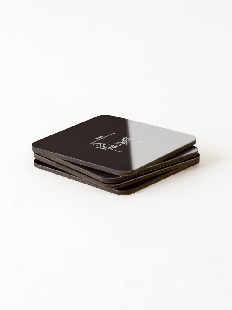 Thumbnail 4 of 5, Coasters (Set of 4), Science Nerd Duck or Rabbit Physics Math Geek designed and sold by hettingerchaim.