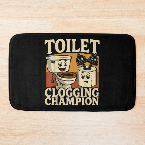 Item preview, Retro Bathroom Toilet Clogging Champ designed and sold by Guslyakovaagafy.