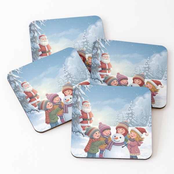 Item preview, Winter Children with Santa Nearby designed and sold by Valeree Store.