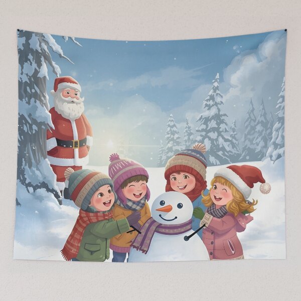 Item preview, Winter Children with Santa Nearby designed and sold by Valeree Store.