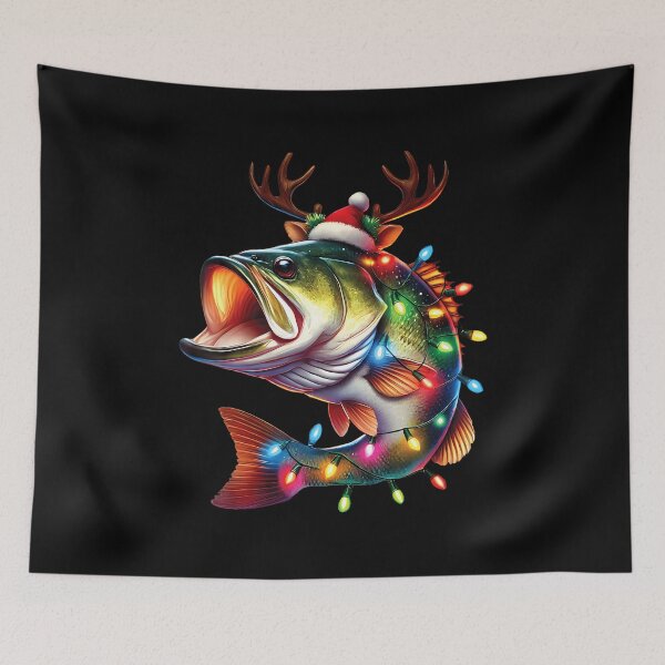 Item preview, Merry Fishmas Santa Fishing Lovers Funny Fisherman Christmas designed and sold by LeanneSandra.