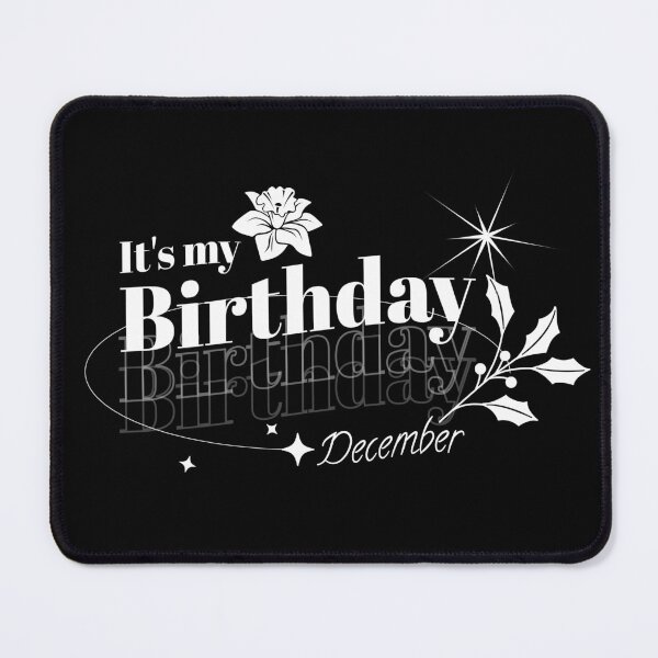 Item preview, Minimal Vintage Black December Birth Flower Typography designed and sold by LoviqueLab.