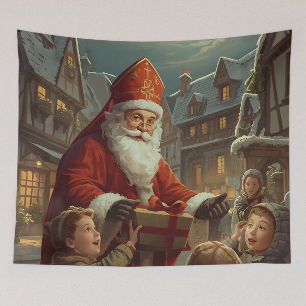 Item preview, Warm European Town Christmas Scene designed and sold by Valeree Store.