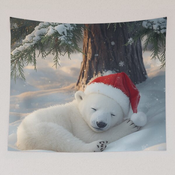 Item preview, Snowy Polar Bear Cub Winter Scene designed and sold by Valeree Store.