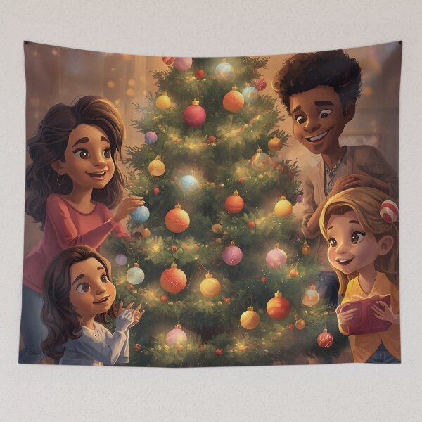 Item preview, Warm Glowing Christmas Living Room Scene designed and sold by Valeree Store.