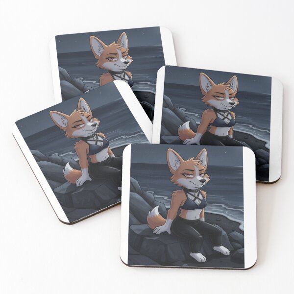 Item preview, Goth Short Corgi Hellhound on beach designed and sold by Prestons Corner.