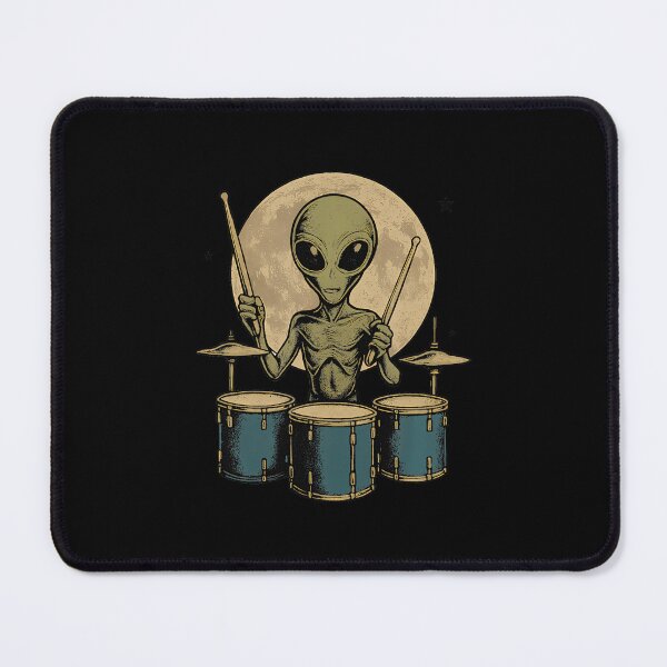 Item preview, Funner Drummer Tee Alien Playing Drums Rock Music Fan designed and sold by TaraAnnie.