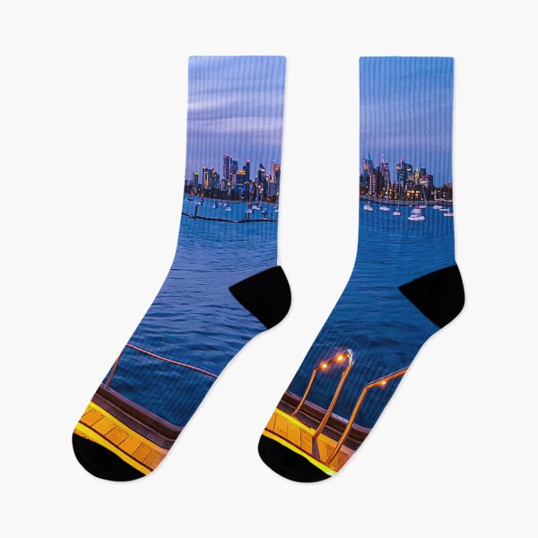 Item preview, Melbourne Cityscape at Sunset from St. Kilda Pier - Melbourne, Victoria, Australia designed and sold by Steven Jodoin.
