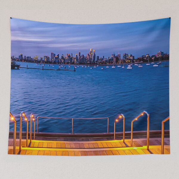 Item preview, Melbourne Cityscape at Sunset from St. Kilda Pier - Melbourne, Victoria, Australia designed and sold by Steven Jodoin.