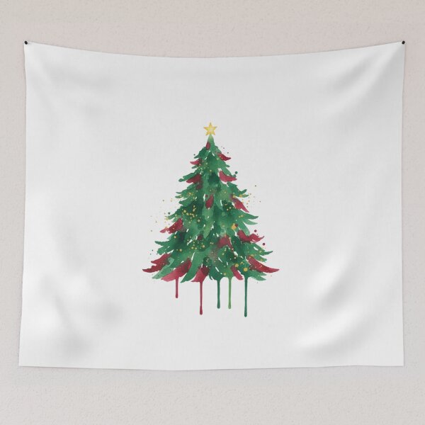 Item preview, Colorwater Christmas Tree Hand-Painted Festive designed and sold by chattsuede.