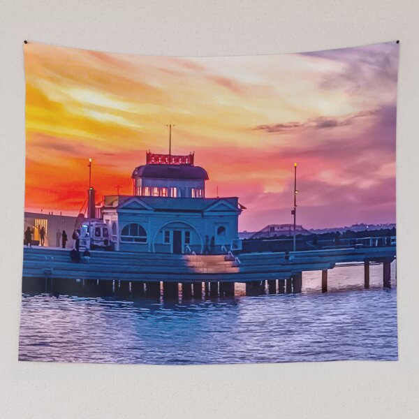 Item preview, Sunset out beyond the St. Kilda Pier - St. Kilda, Victoria, Australia designed and sold by Steven Jodoin.