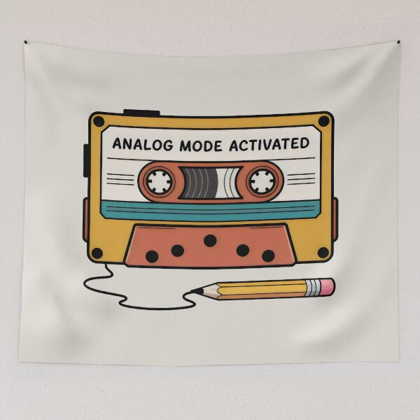 Item preview, Analog Mode Activated Vintage Cassette Pencil Rewind Design designed and sold by SplashTastic.