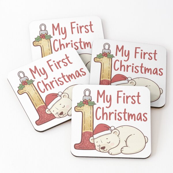 Item preview, Cute Baby Polar Bear Whimsical My First Christmas designed and sold by chattsuede.
