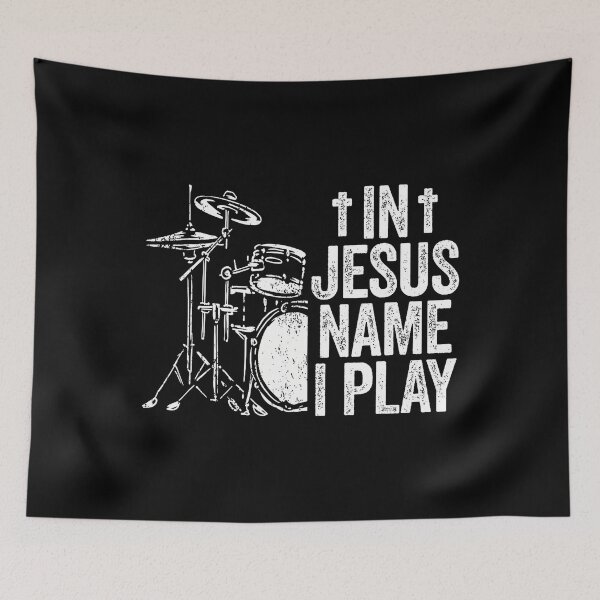 Item preview, Jesus Name I Play Drums God Drumming Music Christian Drummer designed and sold by TaraAnnie.