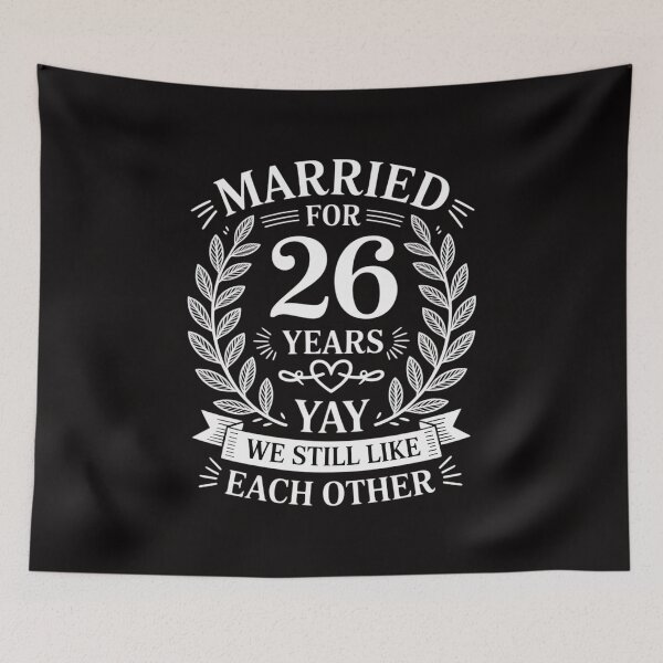 Item preview, Married for 26 Years 26th Anniversary Gift for Husband Wife designed and sold by ForestMmost.