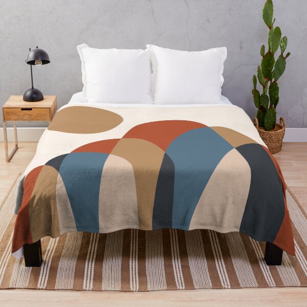 Item preview, Mountain Sun Abstract Pattern in Red Brick Navy Blue designed and sold by nineFlorals.