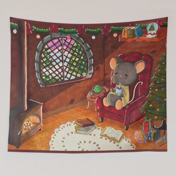 Item preview, The Mouse's Cozy, Warm Christmas by the Fireplace designed and sold by Precious Hewie.