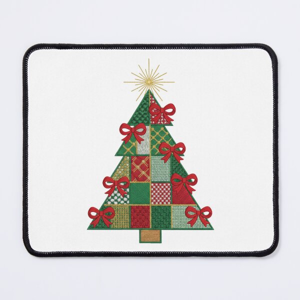 Item preview, Embroidered Christmas Tree Quilted Patchwork Festive designed and sold by chattsuede.
