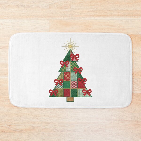 Item preview, Embroidered Christmas Tree Quilted Patchwork Festive designed and sold by chattsuede.