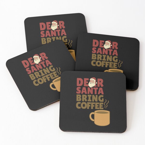 Item preview, Dear Santa Bring Coffee – Retro Christmas Coffee Lover Design designed and sold by Kewessthetic.