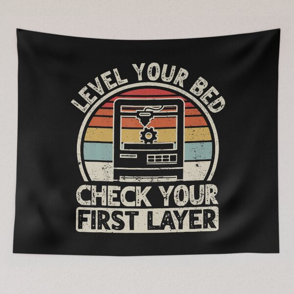 Item preview, Level Your Bed Check Your First Layer Retro 3D Printing designed and sold by ElaineEsther.
