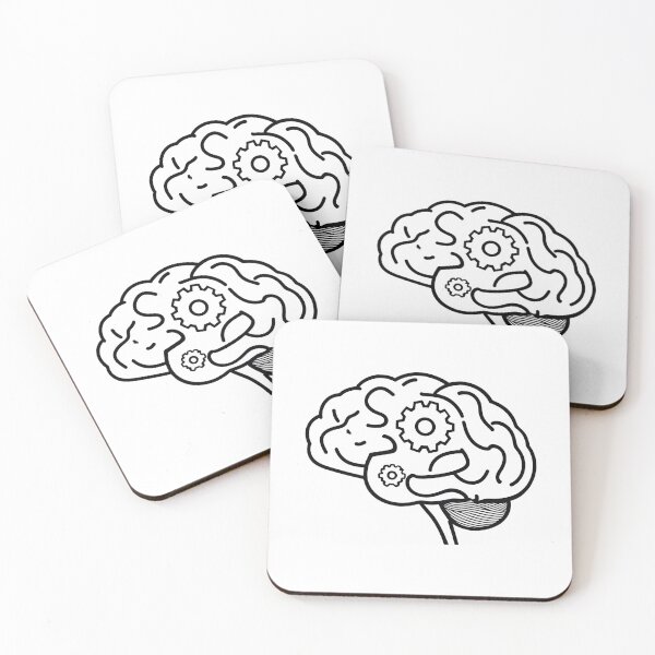Item preview, Brain Gears Line Art | Entrepreneur Mindset Thinker Gift designed and sold by HustleHardCo.