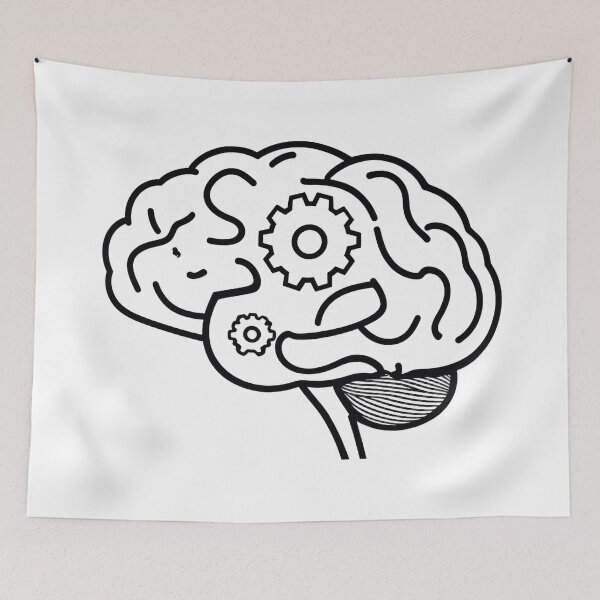 Item preview, Brain Gears Line Art | Entrepreneur Mindset Thinker Gift designed and sold by HustleHardCo.