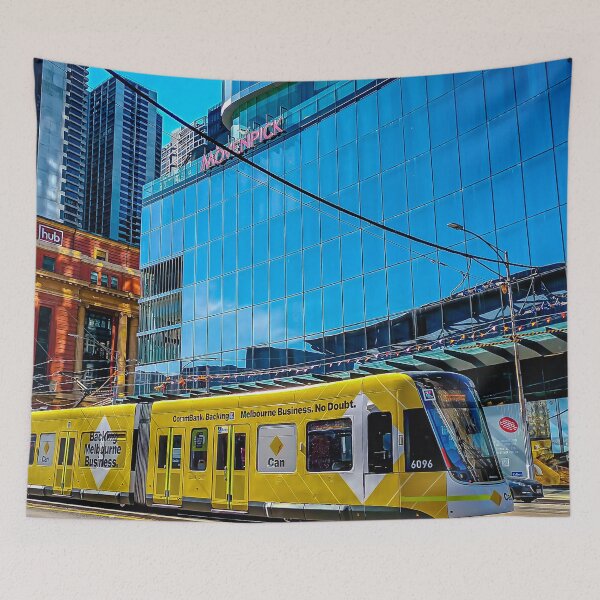 Item preview, The Yellow #96 Tram on Spencer Street - Melbourne, Victoria, Australia designed and sold by Steven Jodoin.