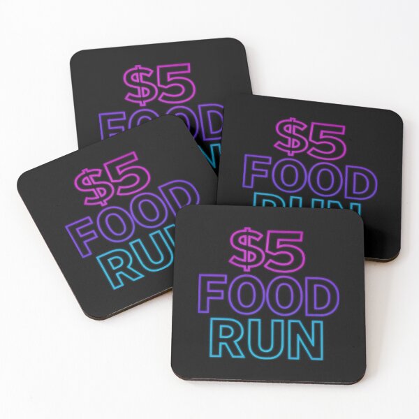 Item preview, Five Dollar Food Run Neon Typography Design designed and sold by SplashTastic.