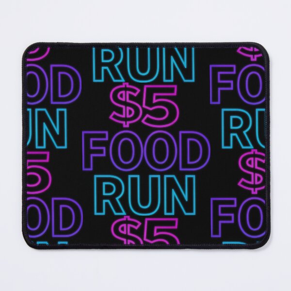 Item preview, Five Dollar Food Run Neon Typography Design designed and sold by SplashTastic.