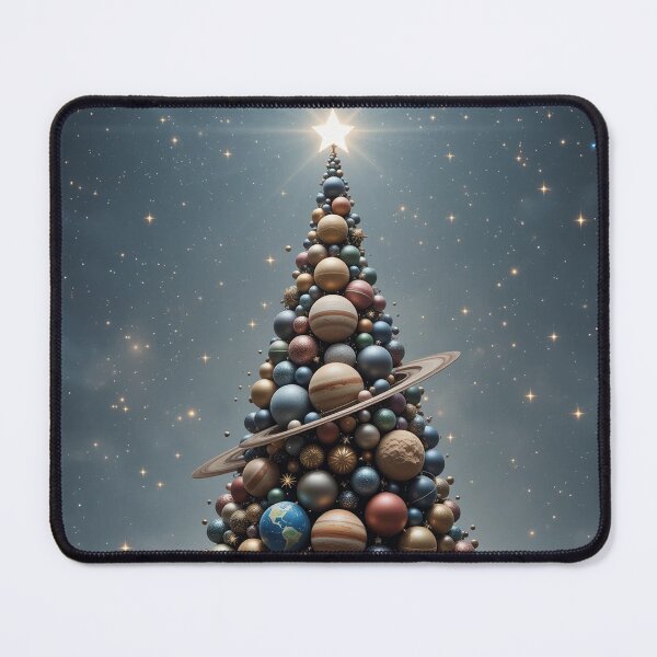 Item preview, Cosmic Planet Christmas Tree – Surreal Space-Themed Holiday Fantasy designed and sold by PixelVibe782.