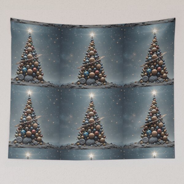 Item preview, Cosmic Planet Christmas Tree – Surreal Space-Themed Holiday Fantasy designed and sold by PixelVibe782.