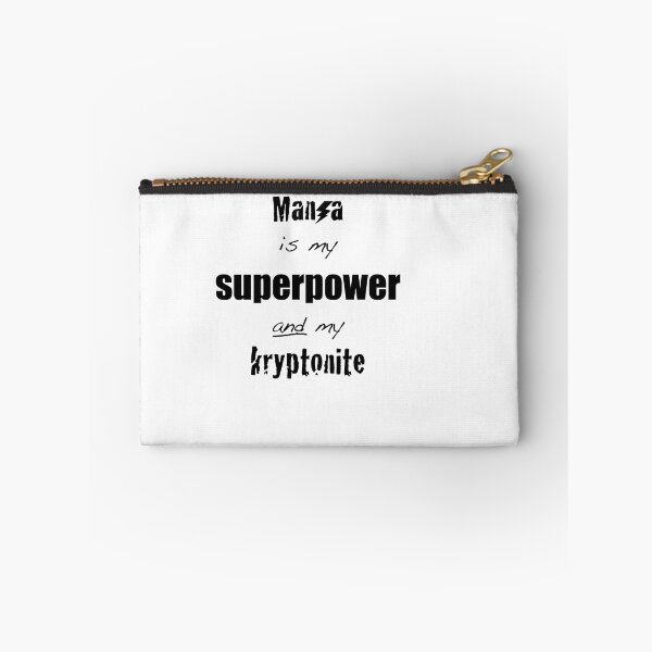 Artikelvorschau, Manie ist meine Superkraft und mein Kryptonit (schwarz) entworfen und verkauft von Bipolar, Etc..