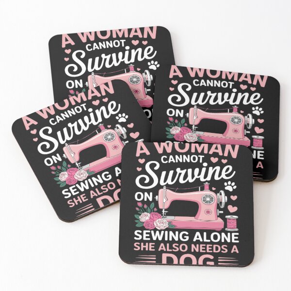 Item preview, Woman Sewing Alone Dog Sewing Machine Sewing Team Dog designed and sold by HardcoreTour.