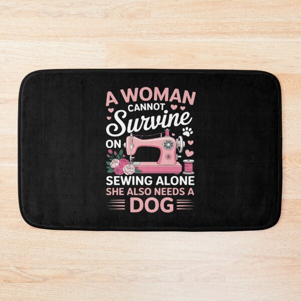 Item preview, Woman Sewing Alone Dog Sewing Machine Sewing Team Dog designed and sold by HardcoreTour.