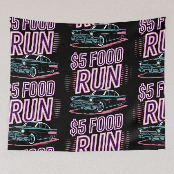 Item preview, Five Dollar Food Run Retro Car Neon Drive Design designed and sold by SplashTastic.