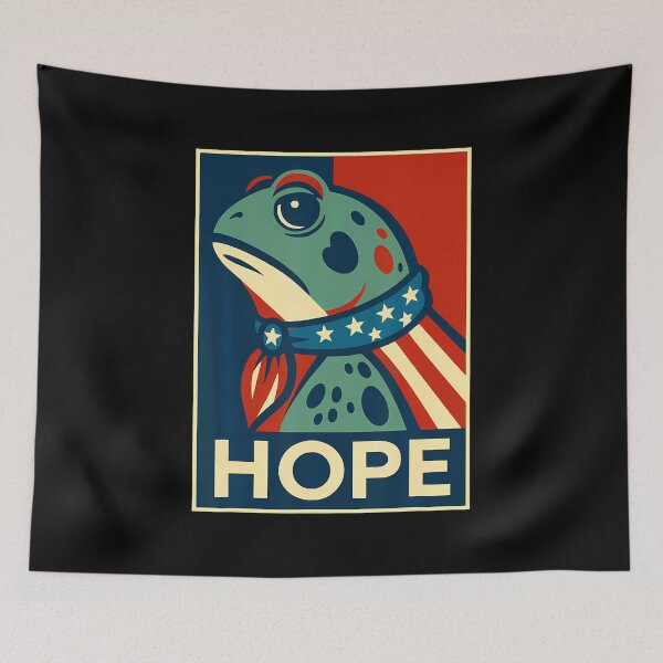 Artikelvorschau, Vintage Hope Frog Poster Portland Froschprotest Männer Frauen entworfen und verkauft von LavetaCatherine.