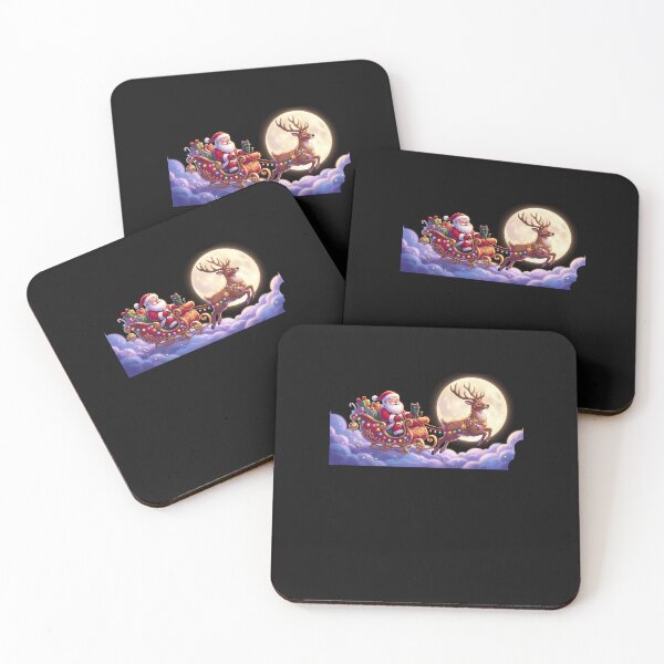 Item preview, Santa Claus and Black Cat Flying Sleigh Ride designed and sold by facegm.