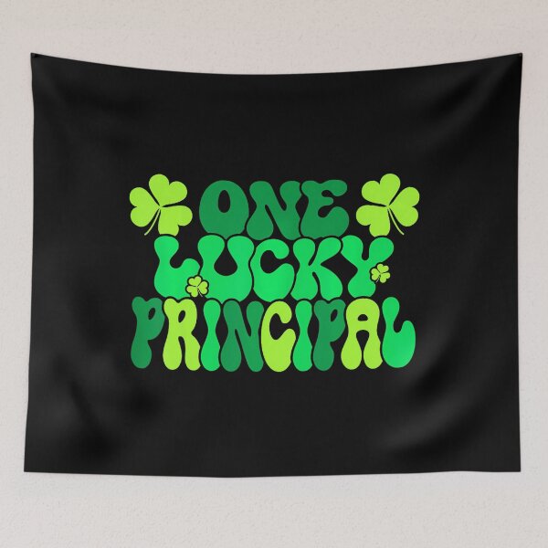 Item preview, One Lucky School Principal St Patricks Day Groovy Retro  designed and sold by catsdothingz.